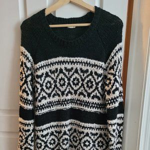 Long Knit Patterned Sweater